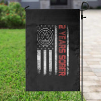 2 Years Sober Garden Flag 2 Years Sobriety Anniversary Vintage American Flag