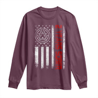 2 Years Sober Long Sleeve Shirt 2 Years Sobriety Anniversary Vintage American Flag