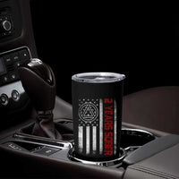 2 Years Sober Tumbler Cup 2 Years Sobriety Anniversary Vintage American Flag
