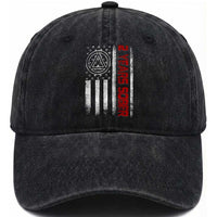 2 Years Sober Washed Cotton Baseball Cap 2 Years Sobriety Anniversary Vintage American Flag