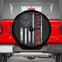 1 Year Sober Spare Tire Cover 1 Year Sobriety Anniversary Vintage American Flag