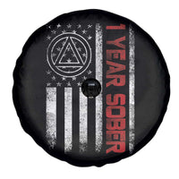1 Year Sober Spare Tire Cover 1 Year Sobriety Anniversary Vintage American Flag