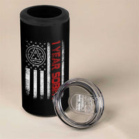 1 Year Sober 4 in 1 Can Cooler Tumbler 1 Year Sobriety Anniversary Vintage American Flag