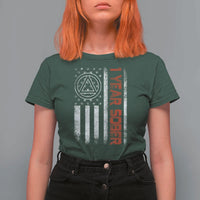 1 Year Sober T Shirt For Women 1 Year Sobriety Anniversary Vintage American Flag