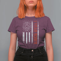 1 Year Sober T Shirt For Women 1 Year Sobriety Anniversary Vintage American Flag