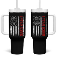 1 Year Sober Tumbler With Handle 1 Year Sobriety Anniversary Vintage American Flag