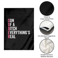 Sobriety Anniversary Garden Flag Sober Son Of A Bitch Everythings Real Pink AA NA