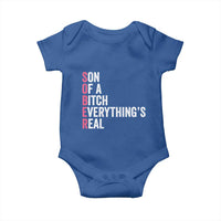 Sobriety Anniversary Baby Onesie Sober Son Of A Bitch Everythings Real Pink AA NA