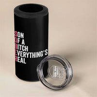 Sobriety Anniversary 4 in 1 Can Cooler Tumbler Sober Son Of A Bitch Everythings Real Pink AA NA
