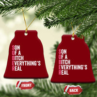 Sobriety Anniversary Ceramic Ornament Sober Son Of A Bitch Everythings Real Pink AA NA