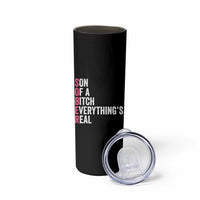 Sobriety Anniversary Skinny Tumbler Sober Son Of A Bitch Everythings Real Pink AA NA