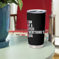 Sobriety Anniversary Tumbler Cup Sober Son Of A Bitch Everythings Real Pink AA NA