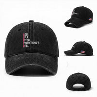Sobriety Anniversary Washed Cotton Baseball Cap Sober Son Of A Bitch Everythings Real Pink AA NA