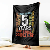 5 Years Of Being Sober Throw Blanket 5 Years Sobriety Anniversary Addiction Recovery