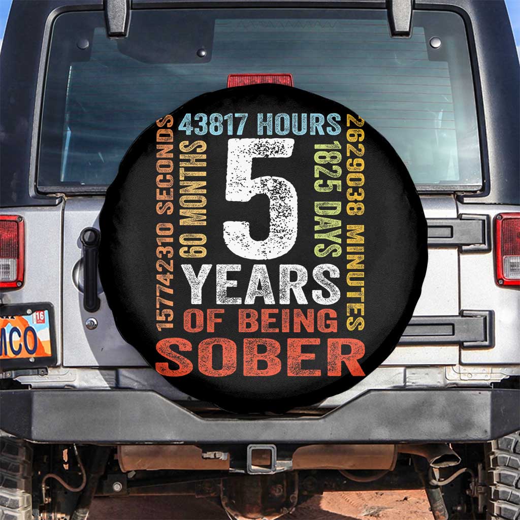 5 Years Of Being Sober Spare Tire Cover 5 Years Sobriety Anniversary Addiction Recovery