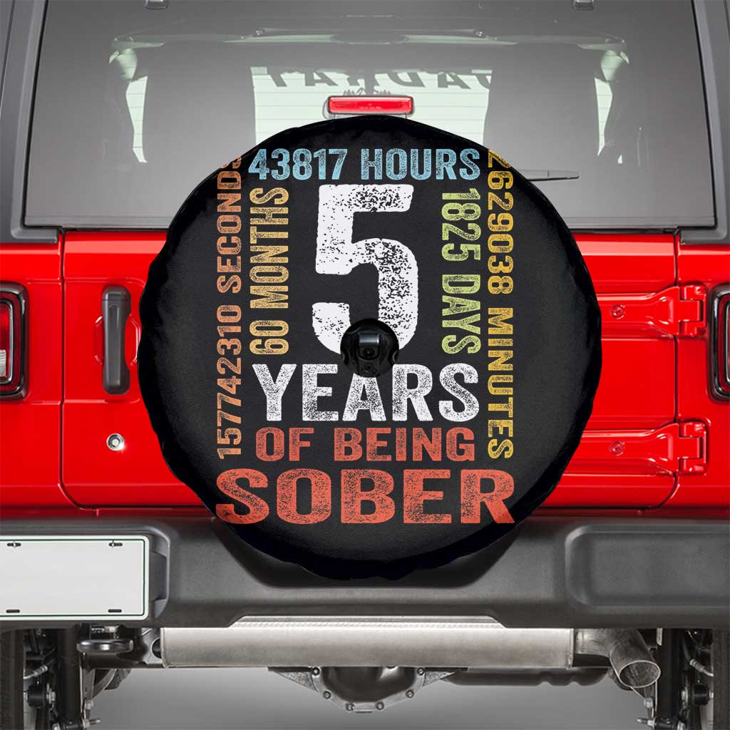 5 Years Of Being Sober Spare Tire Cover 5 Years Sobriety Anniversary Addiction Recovery