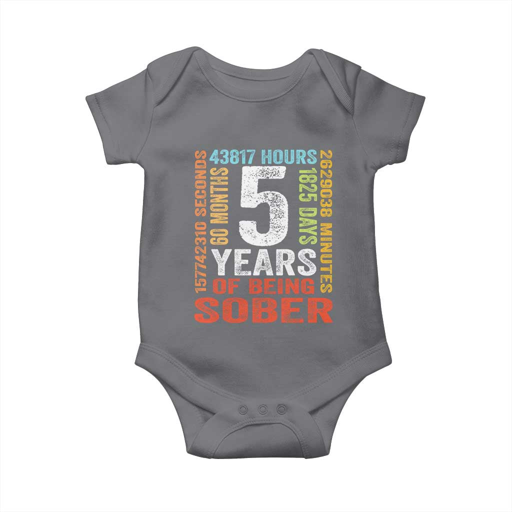 5 Years Of Being Sober Baby Onesie 5 Years Sobriety Anniversary Addiction Recovery