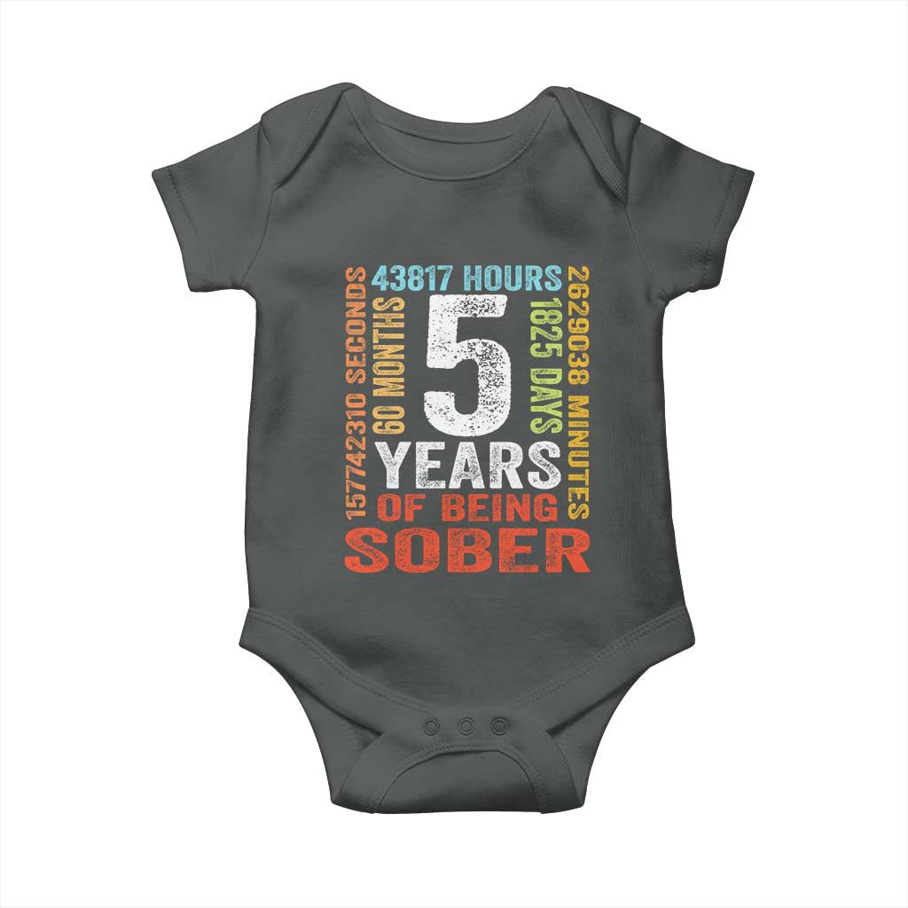 5 Years Of Being Sober Baby Onesie 5 Years Sobriety Anniversary Addiction Recovery