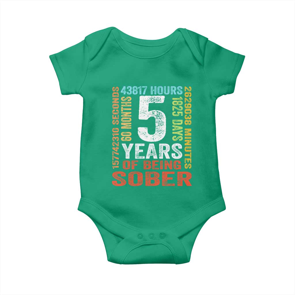 5 Years Of Being Sober Baby Onesie 5 Years Sobriety Anniversary Addiction Recovery