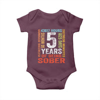 5 Years Of Being Sober Baby Onesie 5 Years Sobriety Anniversary Addiction Recovery