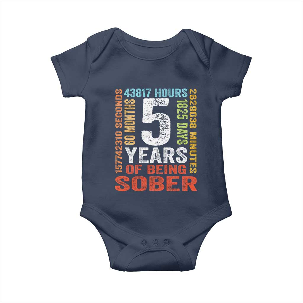 5 Years Of Being Sober Baby Onesie 5 Years Sobriety Anniversary Addiction Recovery