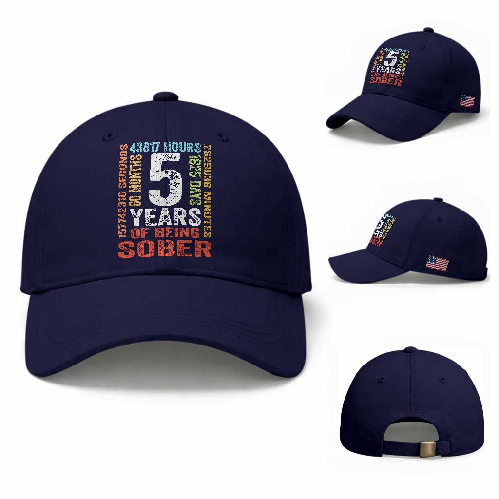 5 Years Of Being Sober Baseball Cap 5 Years Sobriety Anniversary Addiction Recovery