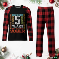 5 Years Of Being Sober Plaid Pajama Set 5 Years Sobriety Anniversary Addiction Recovery