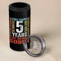 5 Years Of Being Sober 4 in 1 Can Cooler Tumbler 5 Years Sobriety Anniversary Addiction Recovery