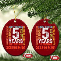 5 Years Of Being Sober Ceramic Ornament 5 Years Sobriety Anniversary Addiction Recovery