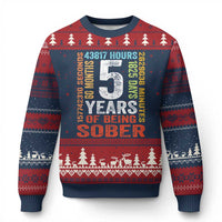 5 Years Of Being Sober Ugly Christmas Sweater 5 Years Sobriety Anniversary Addiction Recovery