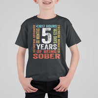 5 Years Of Being Sober T Shirt For Kid 5 Years Sobriety Anniversary Addiction Recovery