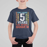 5 Years Of Being Sober T Shirt For Kid 5 Years Sobriety Anniversary Addiction Recovery