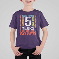 5 Years Of Being Sober T Shirt For Kid 5 Years Sobriety Anniversary Addiction Recovery