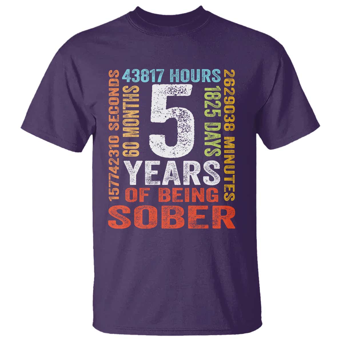 5 Years Of Being Sober T Shirt 5 Years Sobriety Anniversary Addiction Recovery