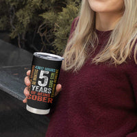 5 Years Of Being Sober Tumbler Cup 5 Years Sobriety Anniversary Addiction Recovery