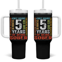 5 Years Of Being Sober Tumbler With Handle 5 Years Sobriety Anniversary Addiction Recovery