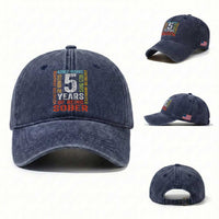 5 Years Of Being Sober Washed Cotton Baseball Cap 5 Years Sobriety Anniversary Addiction Recovery