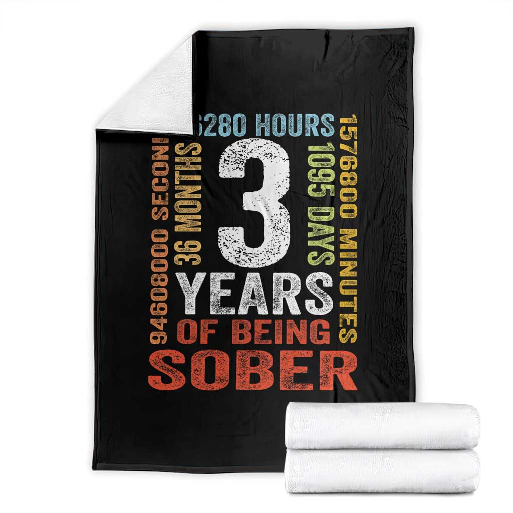 3 Years Of Being Sober Throw Blanket 3 Years Sobriety Anniversary Addiction Recovery