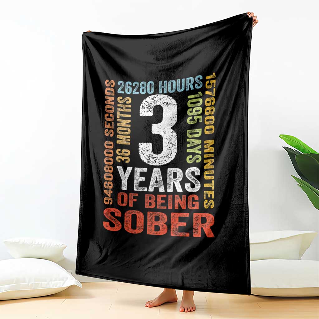 3 Years Of Being Sober Throw Blanket 3 Years Sobriety Anniversary Addiction Recovery