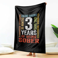 3 Years Of Being Sober Throw Blanket 3 Years Sobriety Anniversary Addiction Recovery