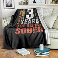 3 Years Of Being Sober Throw Blanket 3 Years Sobriety Anniversary Addiction Recovery