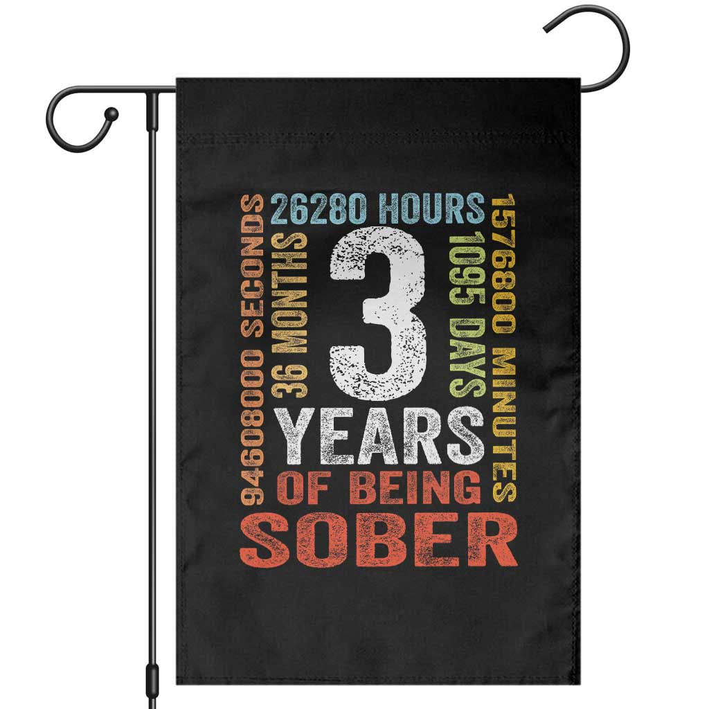 3 Years Of Being Sober Garden Flag 3 Years Sobriety Anniversary Addiction Recovery