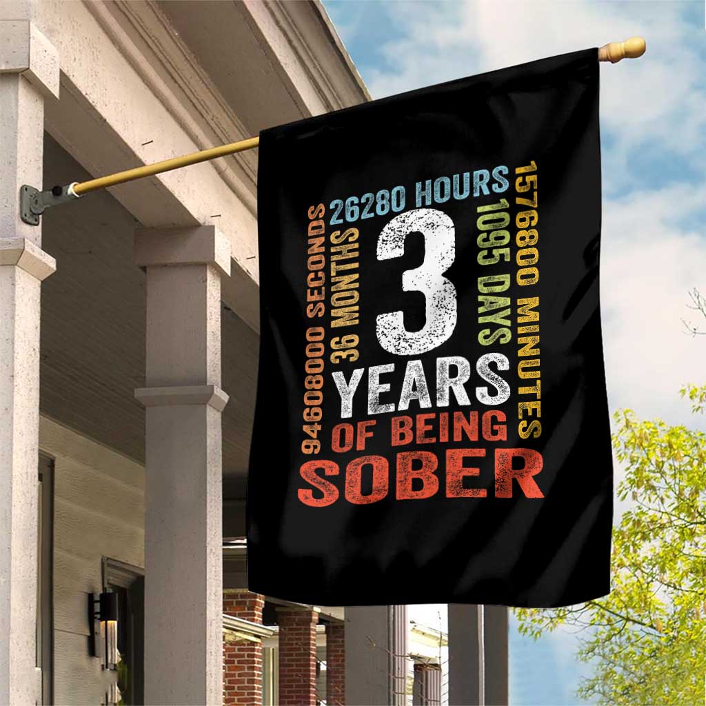 3 Years Of Being Sober Garden Flag 3 Years Sobriety Anniversary Addiction Recovery