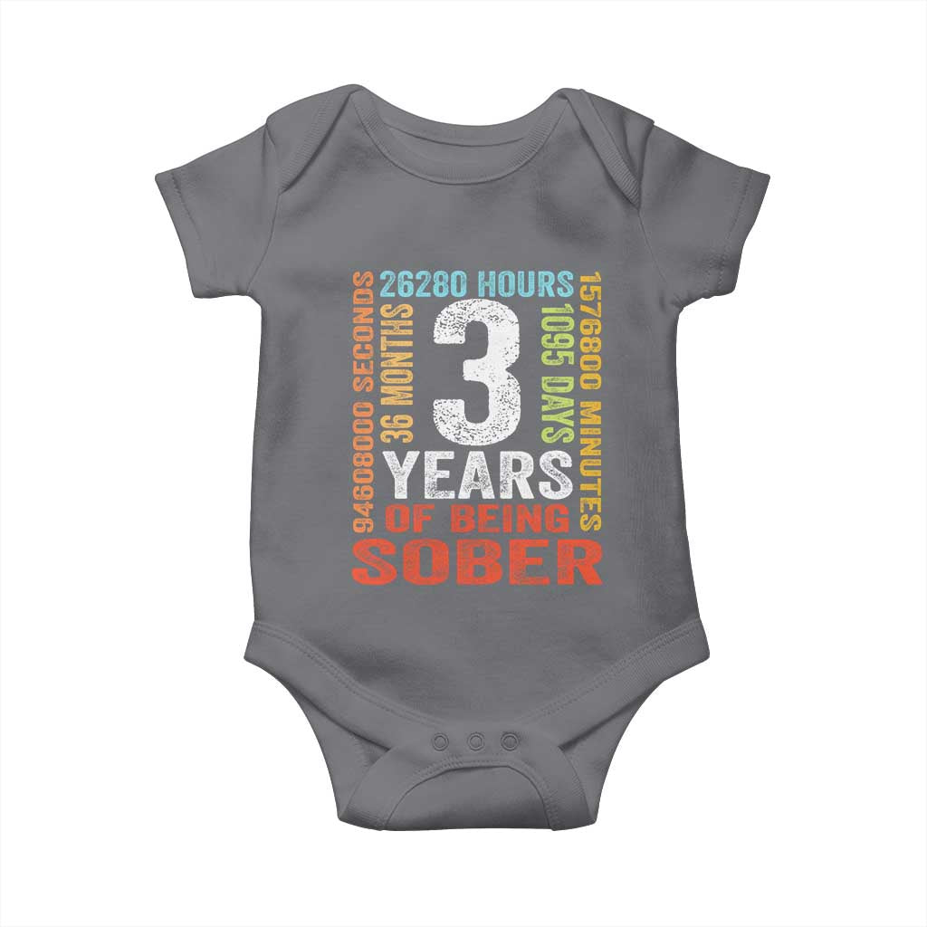 3 Years Of Being Sober Baby Onesie 3 Years Sobriety Anniversary Addiction Recovery