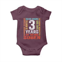 3 Years Of Being Sober Baby Onesie 3 Years Sobriety Anniversary Addiction Recovery