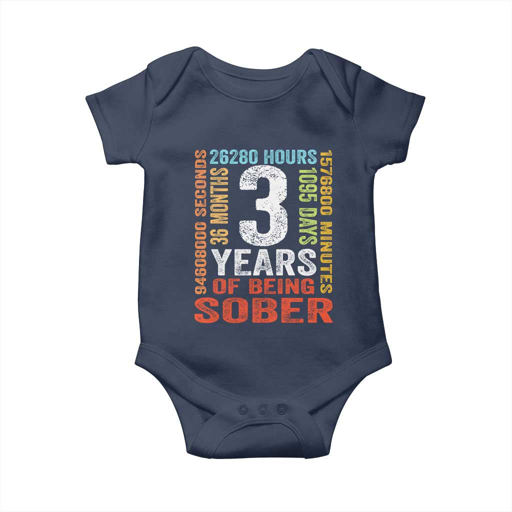 3 Years Of Being Sober Baby Onesie 3 Years Sobriety Anniversary Addiction Recovery