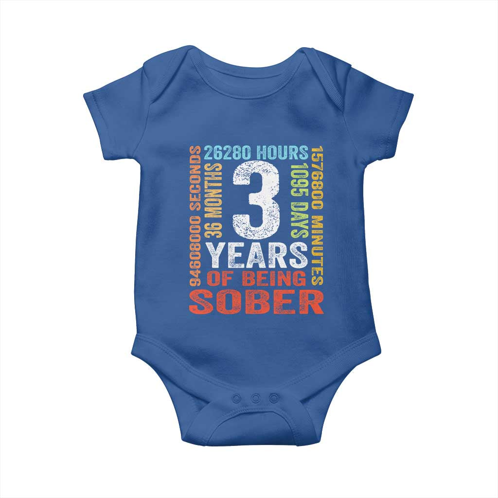 3 Years Of Being Sober Baby Onesie 3 Years Sobriety Anniversary Addiction Recovery