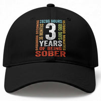3 Years Of Being Sober Baseball Cap 3 Years Sobriety Anniversary Addiction Recovery