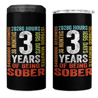 3 Years Of Being Sober 4 in 1 Can Cooler Tumbler 3 Years Sobriety Anniversary Addiction Recovery