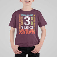 3 Years Of Being Sober T Shirt For Kid 3 Years Sobriety Anniversary Addiction Recovery